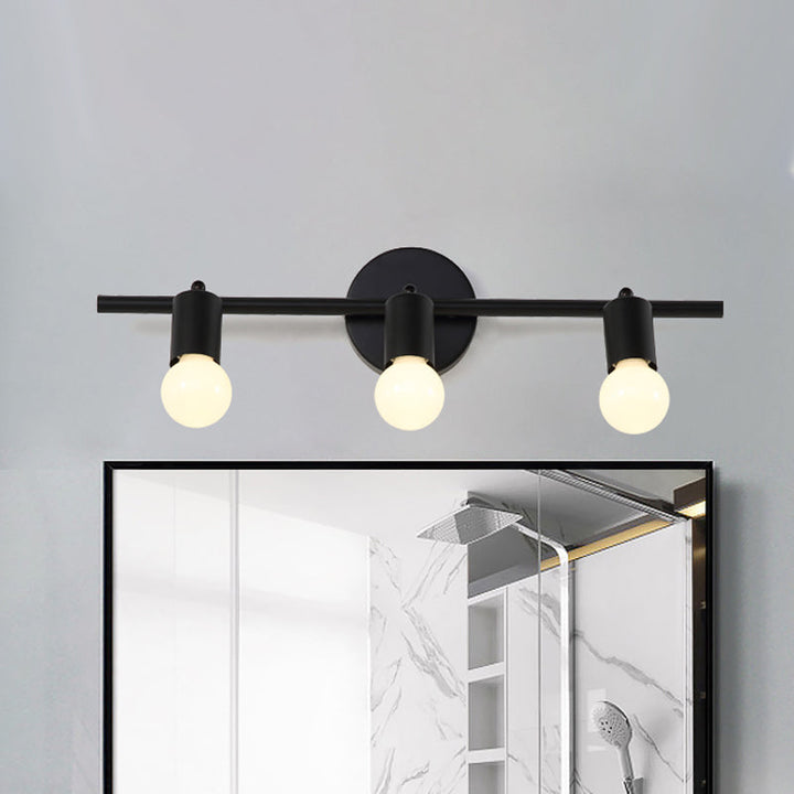 Lisslune | Black 3-Arm Sink Light Contemporary 3 Heads Metal Wall Mounted Lighting with Open Lampshade