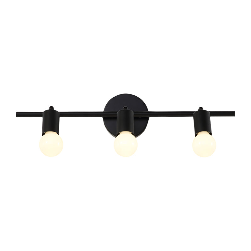 Lisslune | Black 3-Arm Sink Light Contemporary 3 Heads Metal Wall Mounted Lighting with Open Lampshade