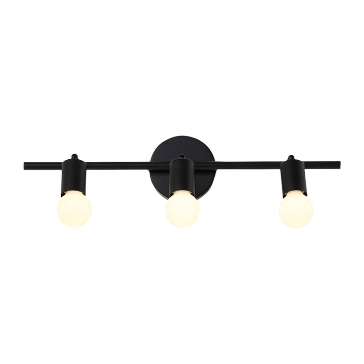 Lisslune | Black 3-Arm Sink Light Contemporary 3 Heads Metal Wall Mounted Lighting with Open Lampshade