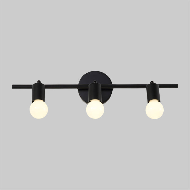 Lisslune | Black 3-Arm Sink Light Contemporary 3 Heads Metal Wall Mounted Lighting with Open Lampshade