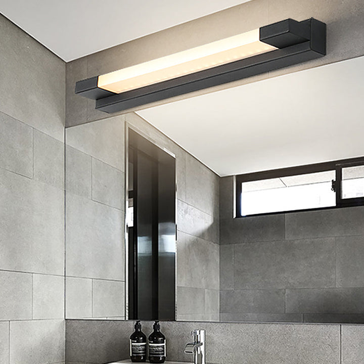 Lisslune | Simple Straight Vanity Mirror Light Metal LED Bathroom Wall Lamp in Black, Warm/White Light