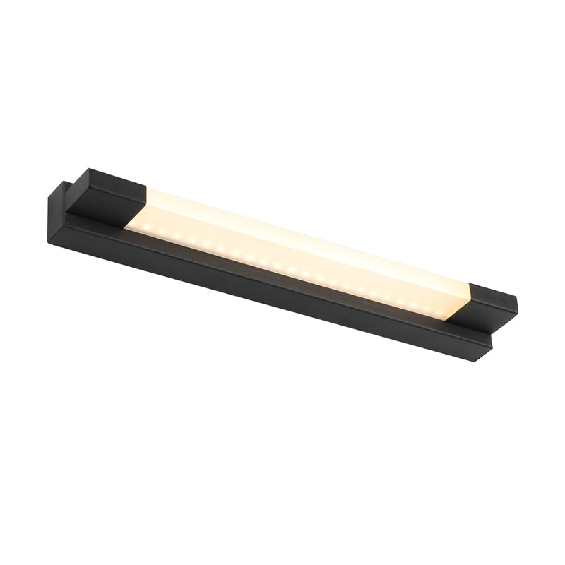 Lisslune | Simple Straight Vanity Mirror Light Metal LED Bathroom Wall Lamp in Black, Warm/White Light