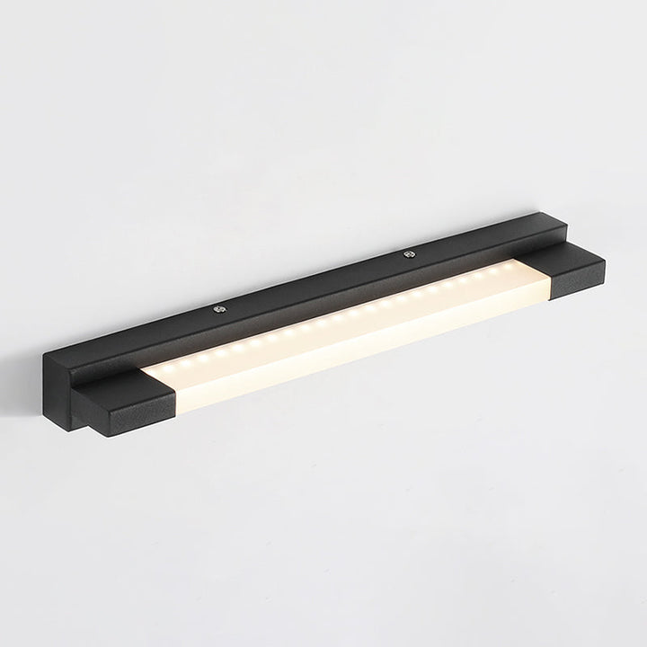 Lisslune | Simple Straight Vanity Mirror Light Metal LED Bathroom Wall Lamp in Black, Warm/White Light