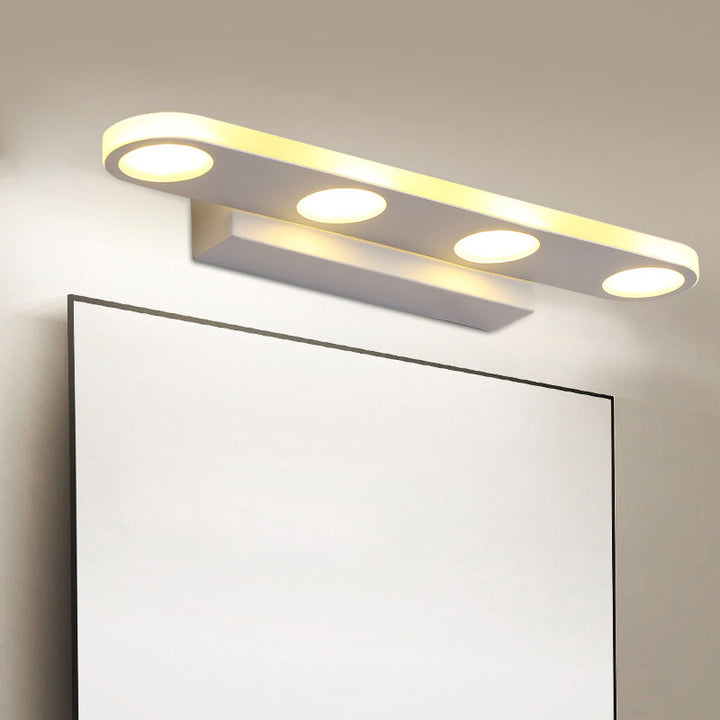 Lisslune | 15"/23" L Acrylic Oval Vanity Lighting System Minimalist 4/6 Bulbs White Wall Lamp Light in Warm/White Light