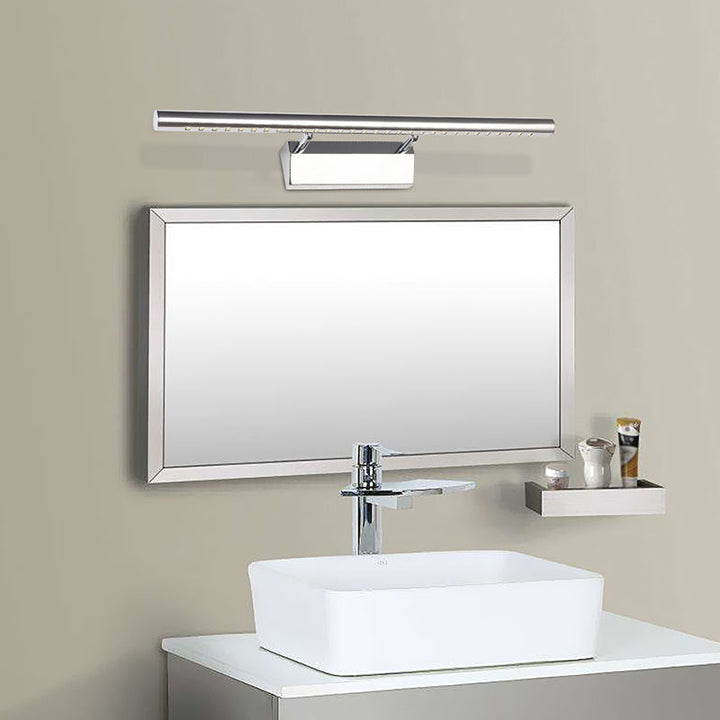 Lisslune | Cylinder Wall Lamp Simplicity Metal 10"/16" L LED Bathroom Wall Light in Chrome, Warm/White Light