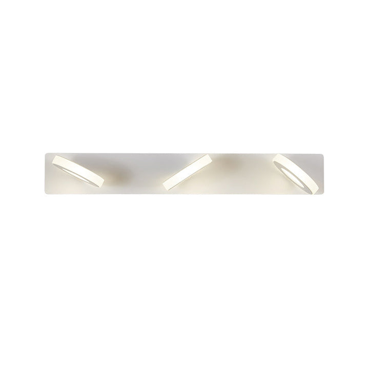 Lisslune | Circle Bathroom Wall Lighting White Acrylic 3 Bulbs Contemporary Adjustable Vanity Lamp in Warm/White Light