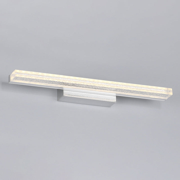 Lisslune | LED Toilet Wall Lamp Modern Silver Wall Mounted Light with Rectangular Acrylic Shade in Warm/White Light