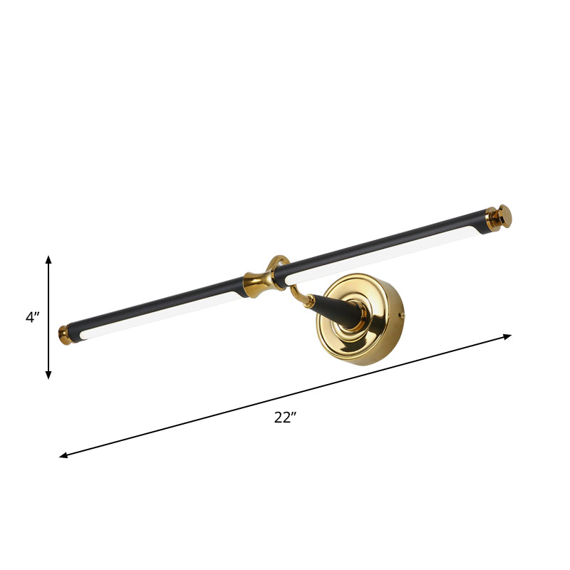 Lisslune | Metal Streamlined Wall Light Simplicity LED Mirror Light in Black