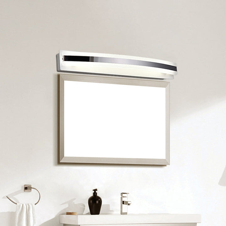 Lisslune | Acrylic Streamlined Vanity Light Simple LED Chrome Wall Lighting Ideas in Warm/White Light for Bathroom