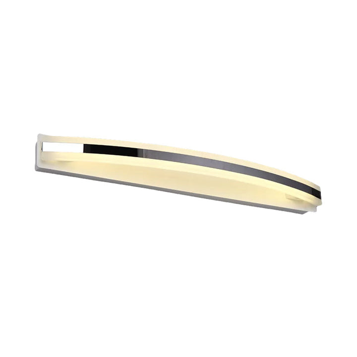 Lisslune | Acrylic Streamlined Vanity Light Simple LED Chrome Wall Lighting Ideas in Warm/White Light for Bathroom
