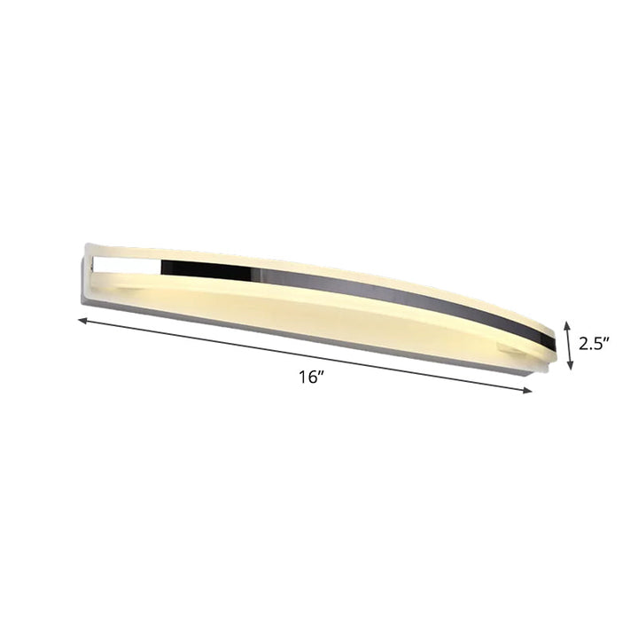 Lisslune | Acrylic Streamlined Vanity Light Simple LED Chrome Wall Lighting Ideas in Warm/White Light for Bathroom