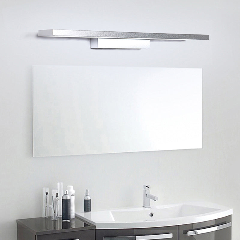 Lisslune | Modern Extended Vanity Lighting Ideas Metal LED Bathroom Wall Light in Black/Silver, 16"/23.5" L