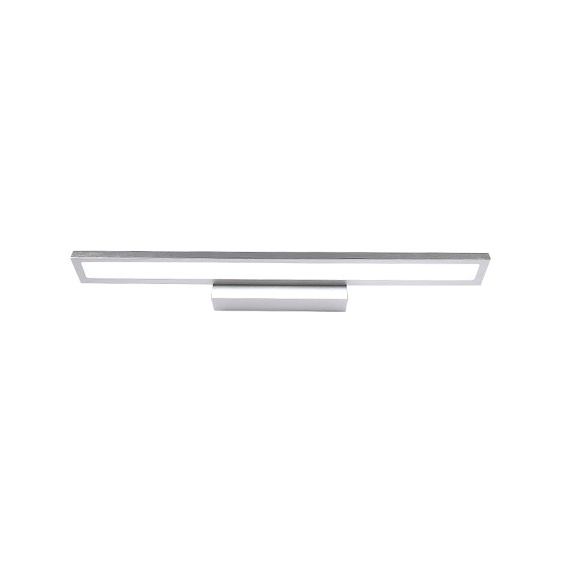 Lisslune | Modern Extended Vanity Lighting Ideas Metal LED Bathroom Wall Light in Black/Silver, 16"/23.5" L
