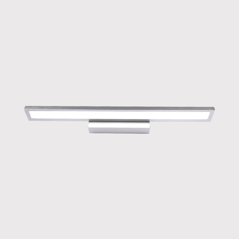 Lisslune | Modern Extended Vanity Lighting Ideas Metal LED Bathroom Wall Light in Black/Silver, 16"/23.5" L