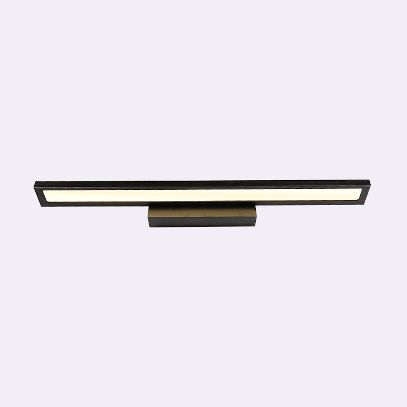 Lisslune | Modern Extended Vanity Lighting Ideas Metal LED Bathroom Wall Light in Black/Silver, 16"/23.5" L