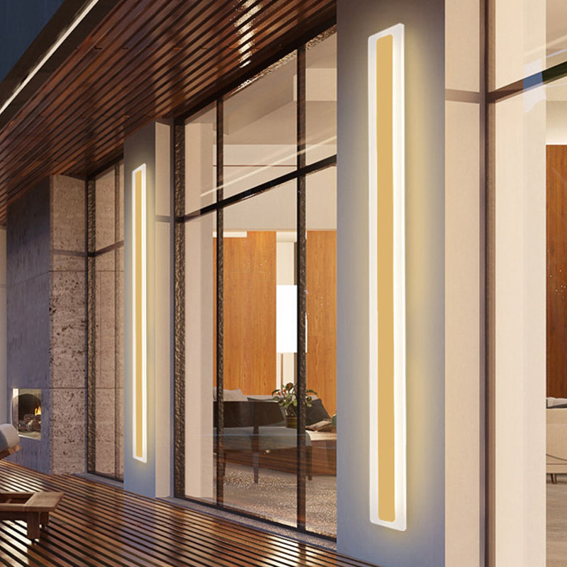 Lisslune | Modern Stripe Wall Light Metal LED Outdoor Wall Light in Gold, Warm/White Light