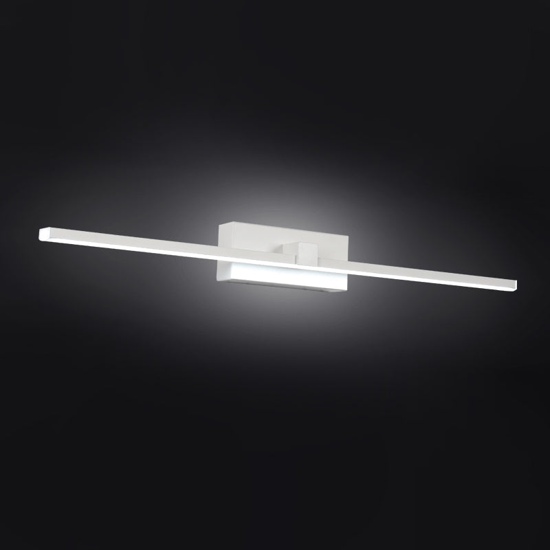 Lisslune | White Rectangular Sink Lamp Minimalistic 16"/19.5" L LED Metal Wall Light in Warm/White Light