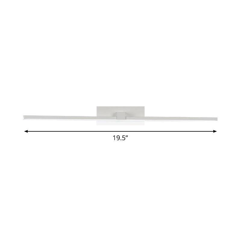 Lisslune | White Rectangular Sink Lamp Minimalistic 16"/19.5" L LED Metal Wall Light in Warm/White Light