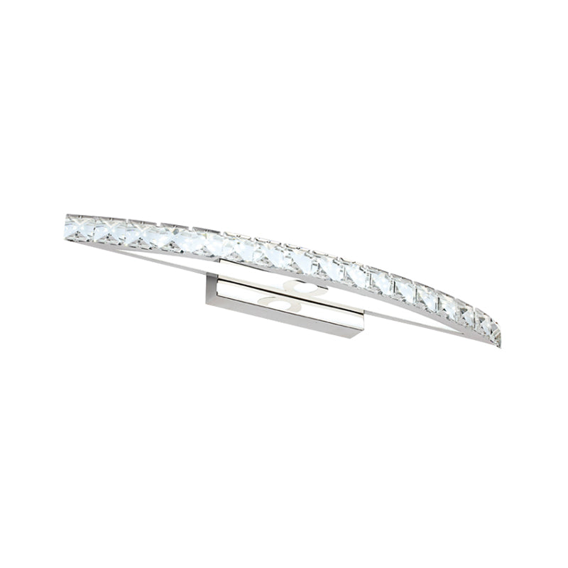 Lisslune | Curvy Bathroom Wall Mounted Vanity Light Clear/Champagne Crystal LED Minimal Mirror Lamp in Warm/White Light
