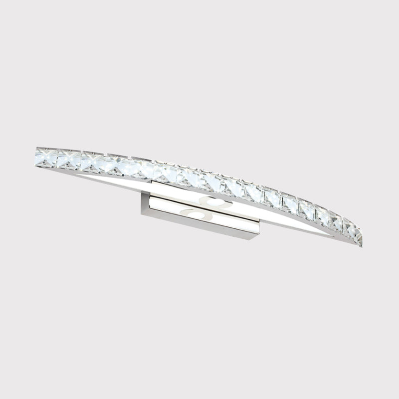 Lisslune | Curvy Bathroom Wall Mounted Vanity Light Clear/Champagne Crystal LED Minimal Mirror Lamp in Warm/White Light