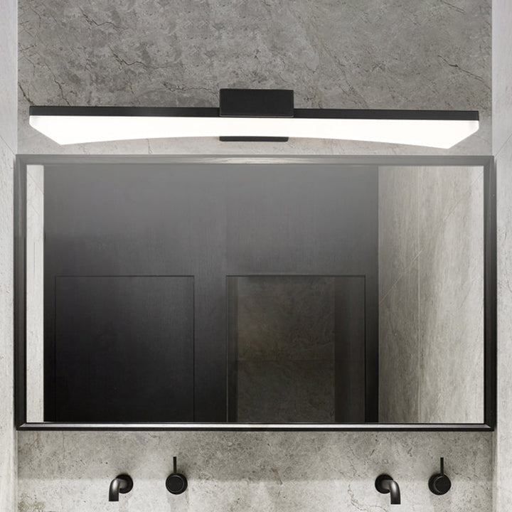 Lisslune | Contemporary Curved Cosmetic Lighting Fixture Acrylic LED Bathroom Wall Light in Black, Warm/White Light