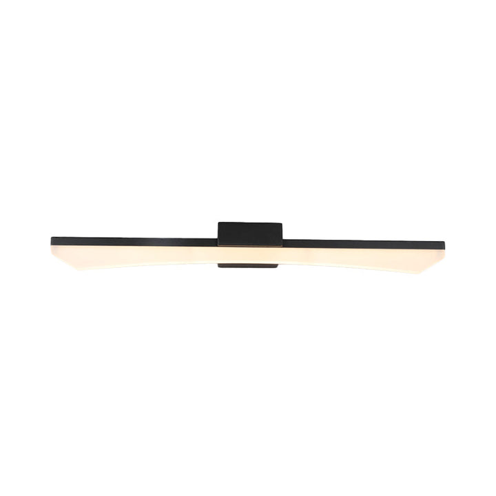 Lisslune | Contemporary Curved Cosmetic Lighting Fixture Acrylic LED Bathroom Wall Light in Black, Warm/White Light