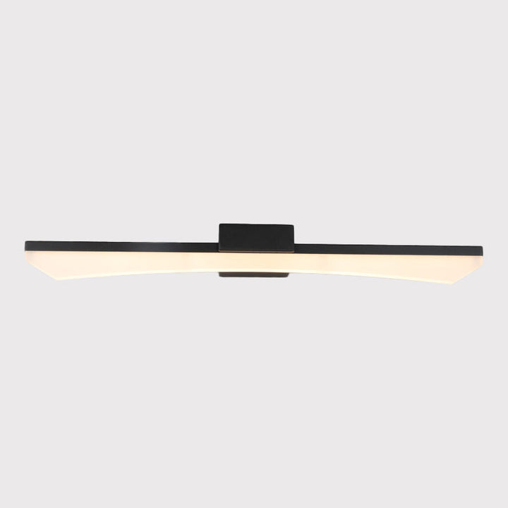 Lisslune | Contemporary Curved Cosmetic Lighting Fixture Acrylic LED Bathroom Wall Light in Black, Warm/White Light