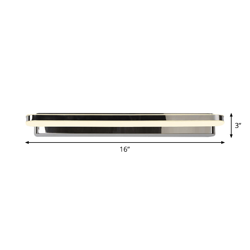 Lisslune | Nickel Linear Mirror Lighting Ideas Modernism LED Metal Wall Lamp Scone in Warm/White Light for Bathroom