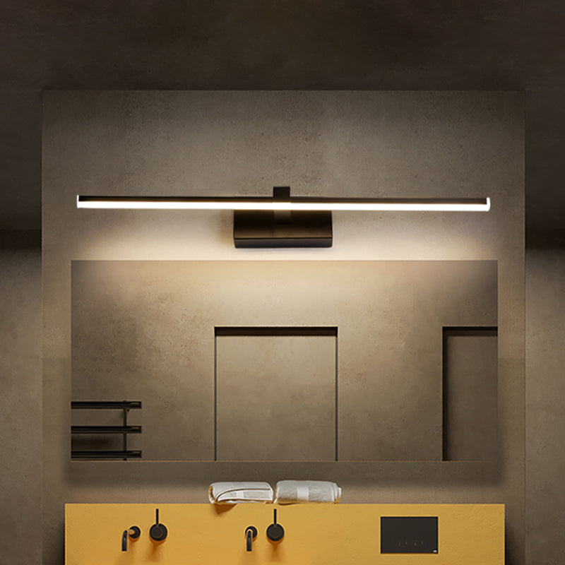 Lisslune | Shower Room LED Washbasin Light Simple black wall light with straight metal shade in warm/white light