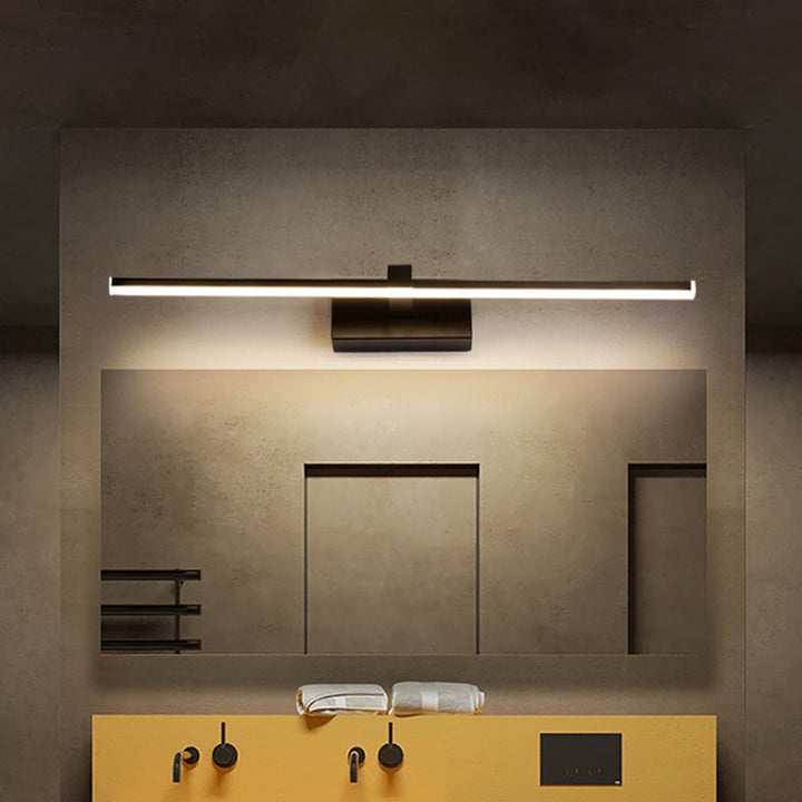 Lisslune | Shower Room LED Washbasin Light Simple black wall light with straight metal shade in warm/white light