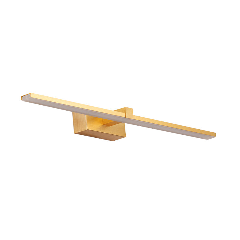 Skørter | Simple LED wall lamp with gold straight wall mount and metallic shade in warm/white light