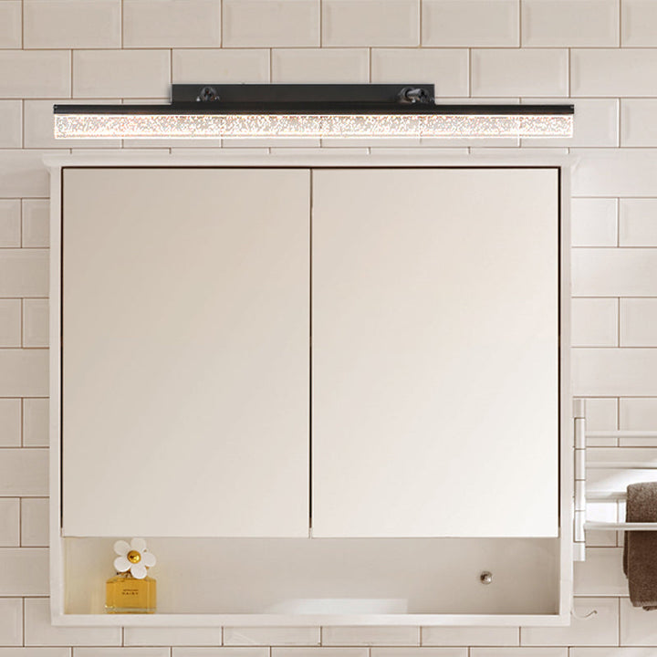 Lisslune | Modern black double arm LED wall mounted lamp with warm/white light for a tube metallic wall mirror lighting