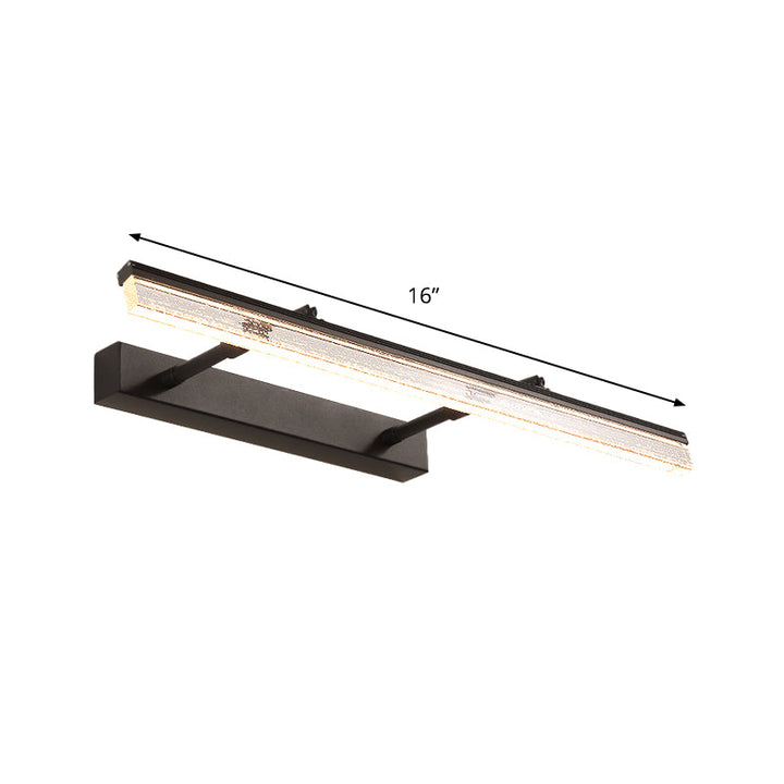 Lisslune | Modern black double arm LED wall mounted lamp with warm/white light for a tube metallic wall mirror lighting
