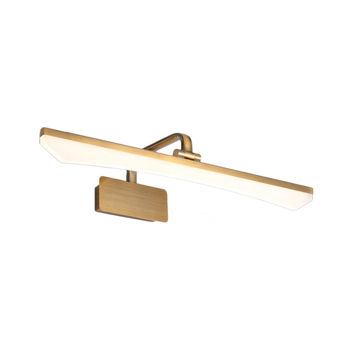 Lisslune | Modernist Slim Vanity Lamp Metal LED Bathroom Wall Lighting in Gold, Warm/White Light