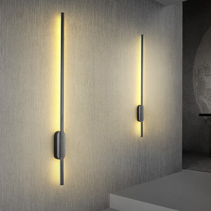 Skørter | Simplicity Bar Wall Lamp Fixture Metallic LED Bedroom Wall Flush Wall Sconces in Black, Warm/White Light