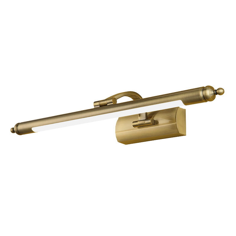 Lisslune | Straight Mirror Cabinet Vanity Lamp Metallic LED Modernism Wall Mounted Light in Brass