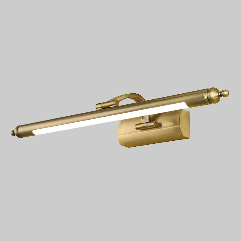 Lisslune | Straight Mirror Cabinet Vanity Lamp Metallic LED Modernism Wall Mounted Light in Brass