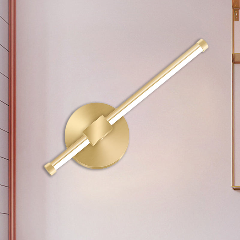 Lisslune | Gold Tube/Stick Wall Lighting Ideas Simple Aluminum LED Wall Lamp for Boys Nightstand