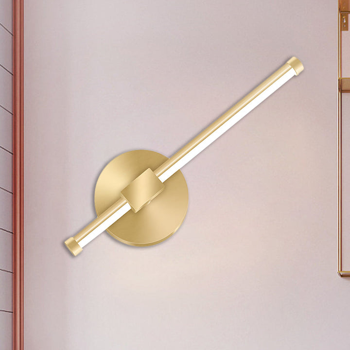 Lisslune | Gold Tube/Stick Wall Lighting Ideas Simple Aluminum LED Wall Lamp for Boys Nightstand