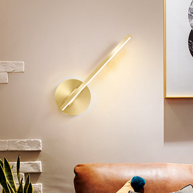 Lisslune | Gold Tube/Stick Wall Lighting Ideas Simple Aluminum LED Wall Lamp for Boys Nightstand