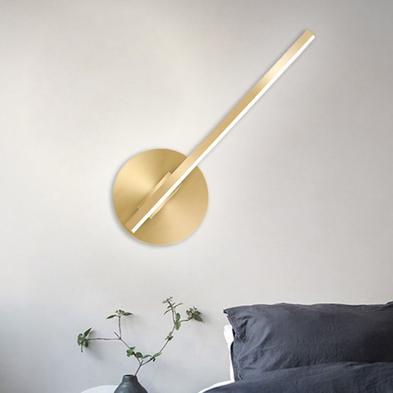 Lisslune | Gold Tube/Stick Wall Lighting Ideas Simple Aluminum LED Wall Lamp for Boys Nightstand