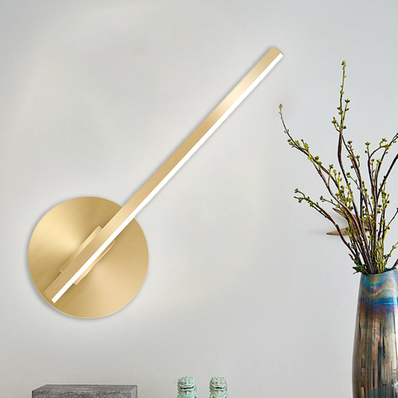 Lisslune | Gold Tube/Stick Wall Lighting Ideas Simple Aluminum LED Wall Lamp for Boys Nightstand