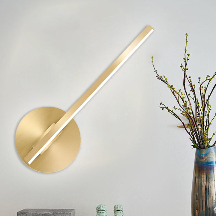 Lisslune | Gold Tube/Stick Wall Lighting Ideas Simple Aluminum LED Wall Lamp for Boys Nightstand