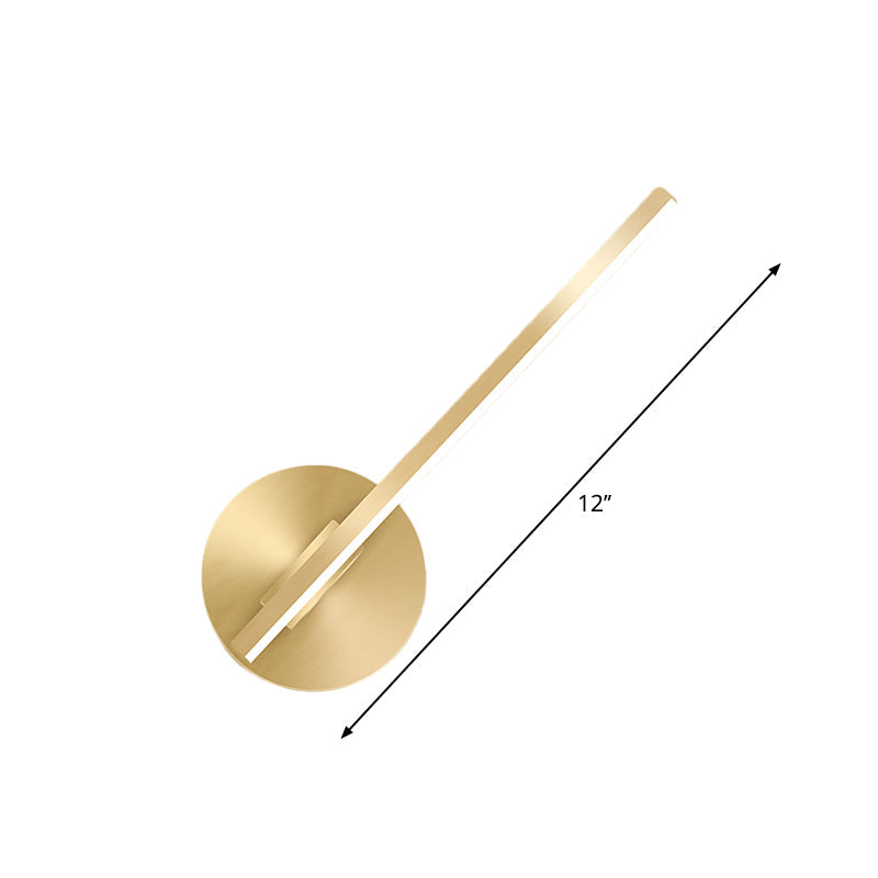 Lisslune | Gold Tube/Stick Wall Lighting Ideas Simple Aluminum LED Wall Lamp for Boys Nightstand