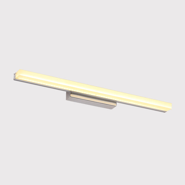 Lisslune | LED Bathroom Wall Lamp Contemporary Chrome Vanity Lighting with Streamlined Metal Shade in Warm/White Light