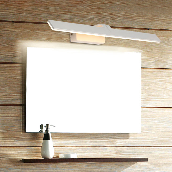 Lisslune | Rectangular Toilet Wall Lamp Sconce Metal LED Simple Vanity Lighting Fixture in White