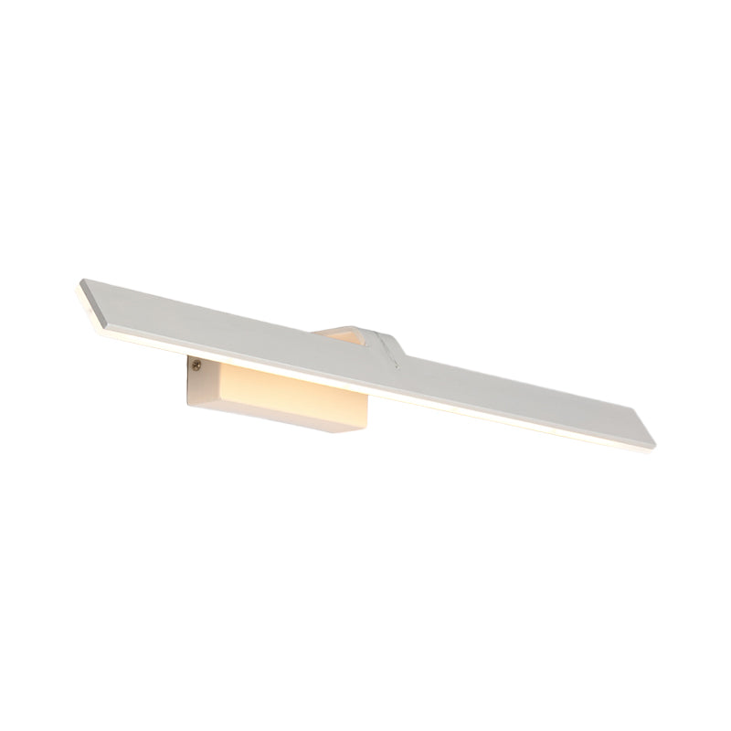 Lisslune | Rectangular Toilet Wall Lamp Sconce Metal LED Simple Vanity Lighting Fixture in White