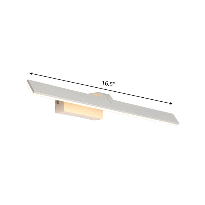 Lisslune | Rectangular Toilet Wall Lamp Sconce Metal LED Simple Vanity Lighting Fixture in White