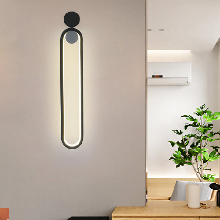 Lisslune | Elliptical Ring Study Camera Wall Lighting Metallic LED Modern Wall Mounted Lighting Fixture in Black