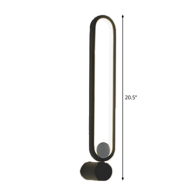 Lisslune | Elliptical Ring Study Camera Wall Lighting Metallic LED Modern Wall Mounted Lighting Fixture in Black